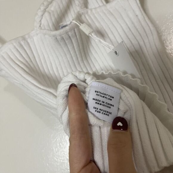 NEW! 535 America one shoulder ribbed white cropped top small - Picture 5 of 9